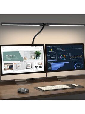 "Adjustable LED Desk Lamp with Clamp - Eye-Caring, 5 Color Modes for Home
